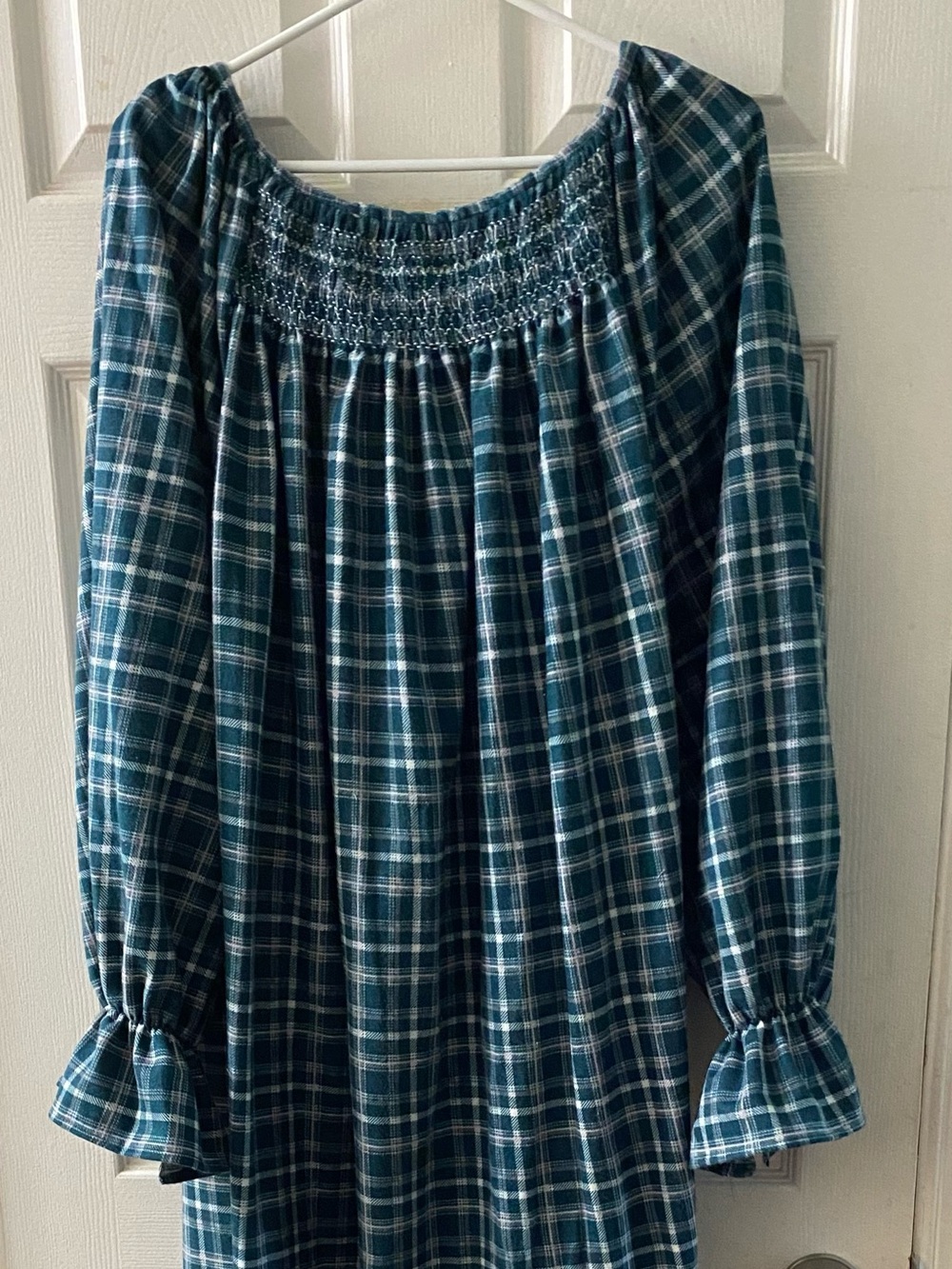 Smocked Flannel Nightgown - Tall